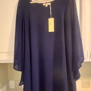Aryeh Navy Long Sleeve Dress
